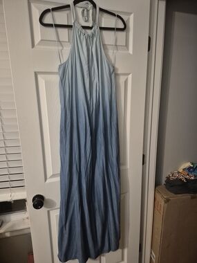 Time and Tru Light Blue Halter Maternity Dress